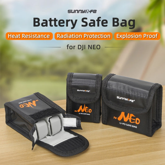 For DJI Neo Sunnylife Battery Explosion-proof Safe Bag Protective Li-Po Safe Bag(For 3pcs Batteries) by Sunnylife