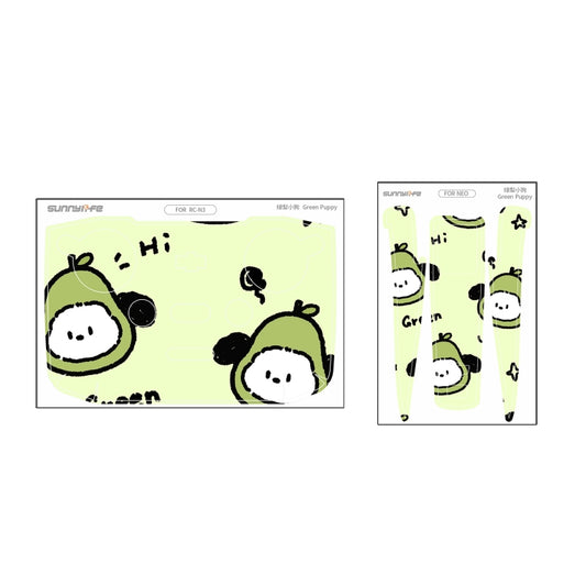 For DJI Neo Drone Body Remote Control Protective Sticker(Green Puppy) by Sunnylife