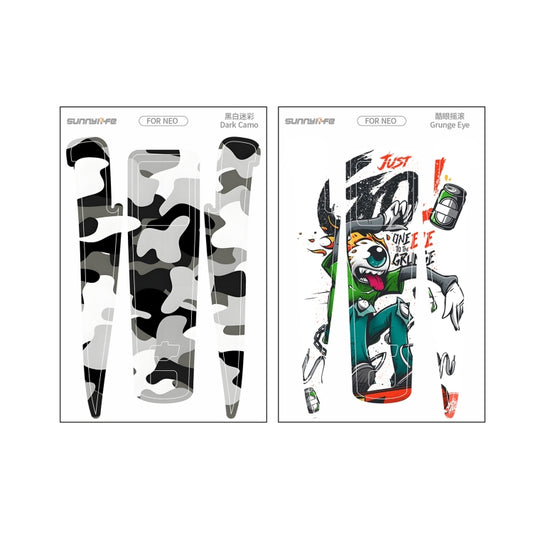For DJI Neo 2pcs Combo Drone Body Protective Stickers(Dark Camo + Grunge Eyes) by Sunnylife