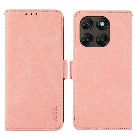 For Motorola Moto G Max / G87 / G77 5G ABEEL Frosted Magnetic RFID Leather Phone Case(Pink)