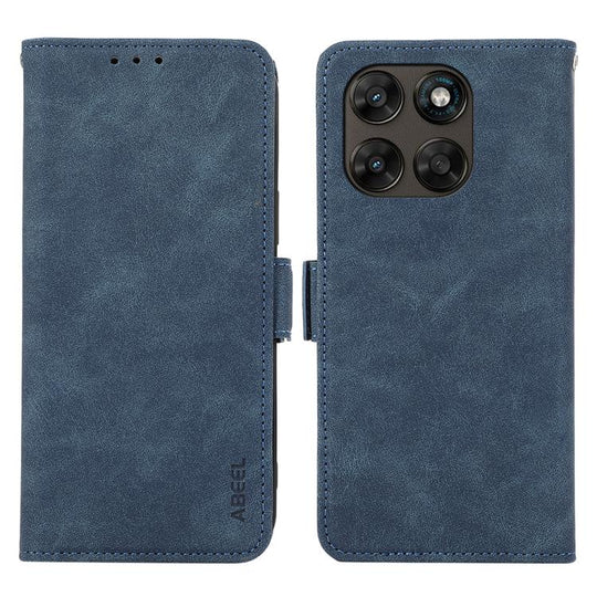 For Motorola Moto G Max / G87 / G77 5G ABEEL Frosted Magnetic RFID Leather Phone Case(Blue)
