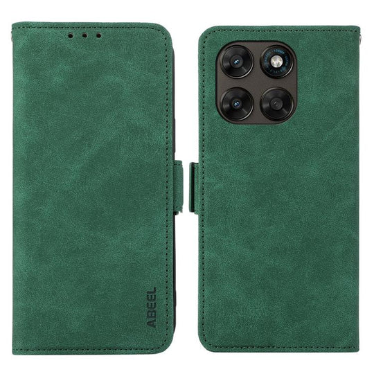 For Motorola Moto G Max / G87 / G77 5G ABEEL Frosted Magnetic RFID Leather Phone Case(Green)