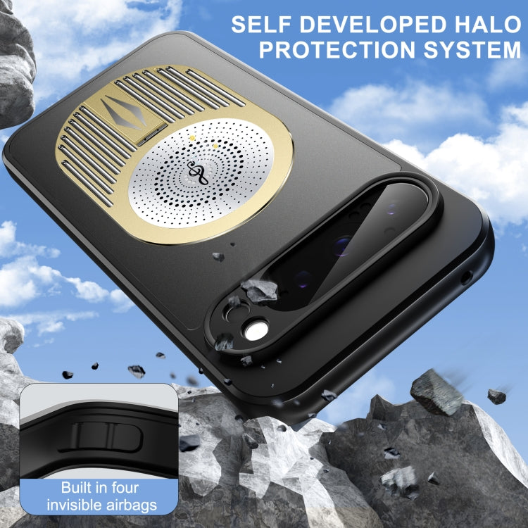 For Google Pixel 9 Pro XL Heat Dissipation Aromatherapy MagSafe Holder Phone Case(Gold) by buy2fix