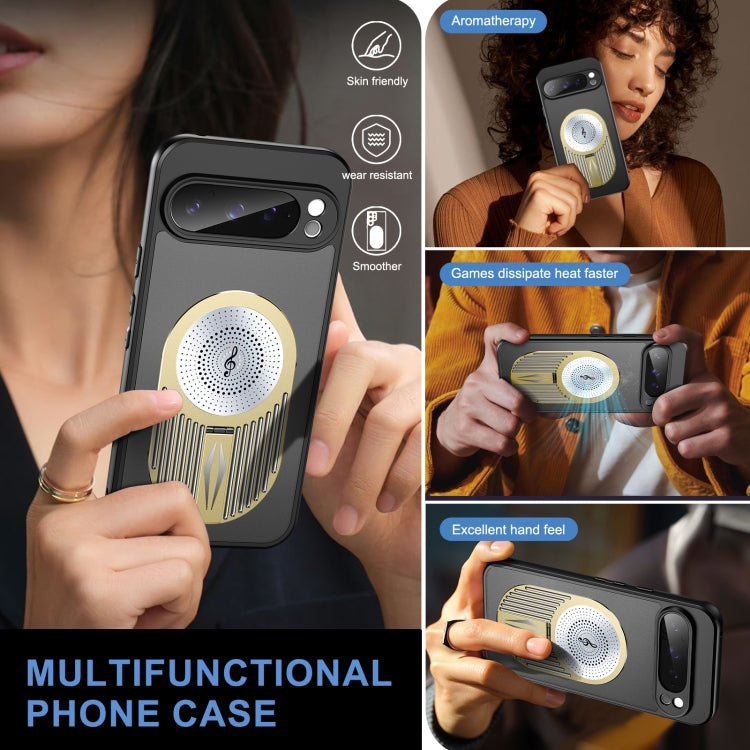 For Google Pixel 9 Pro XL Heat Dissipation Aromatherapy MagSafe Holder Phone Case(Gold) by buy2fix