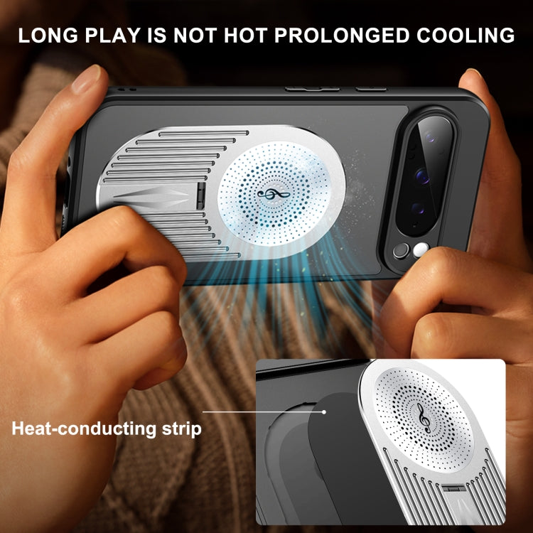 For Google Pixel 9 Pro XL Heat Dissipation Aromatherapy Holder Phone Case(Silver) - Google Cases by buy2fix | Online Shopping UK | buy2fix