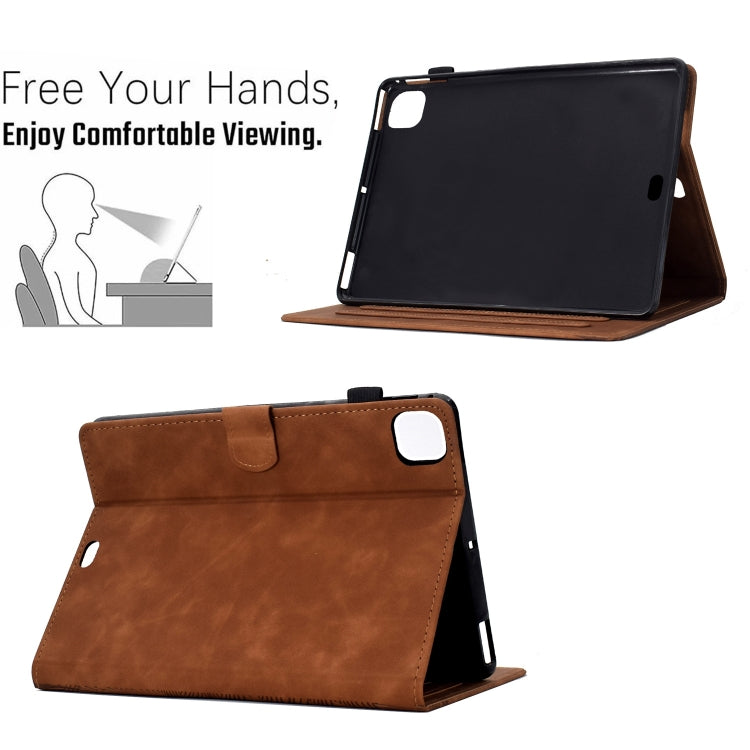 For iPad Pro 11 2025 / 2024 Cats Embossed Leather Smart Tablet Case(Brown) by buy2fix