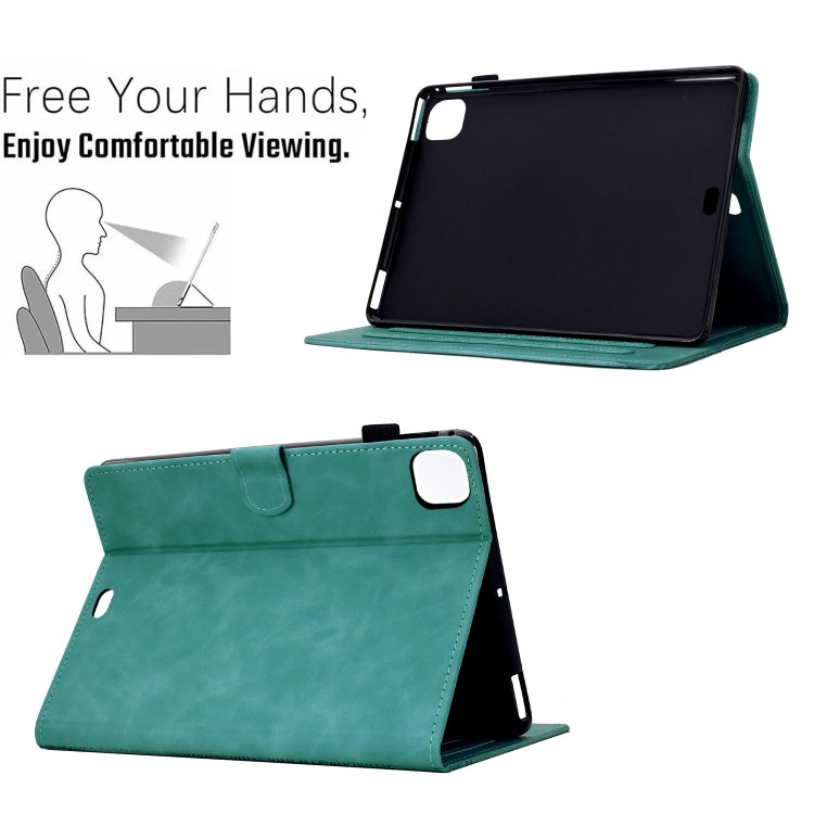 For iPad Pro 11 2025 / 2024 Cats Embossed Leather Smart Tablet Case(Light Blue) by buy2fix