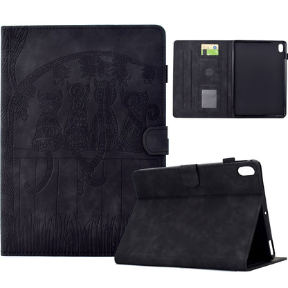 For iPad 2025 / 2022 Cats Embossed Leather Smart Tablet Case(Black) - iPad 2025 / 2022 Cases by buy2fix | Online Shopping UK | buy2fix