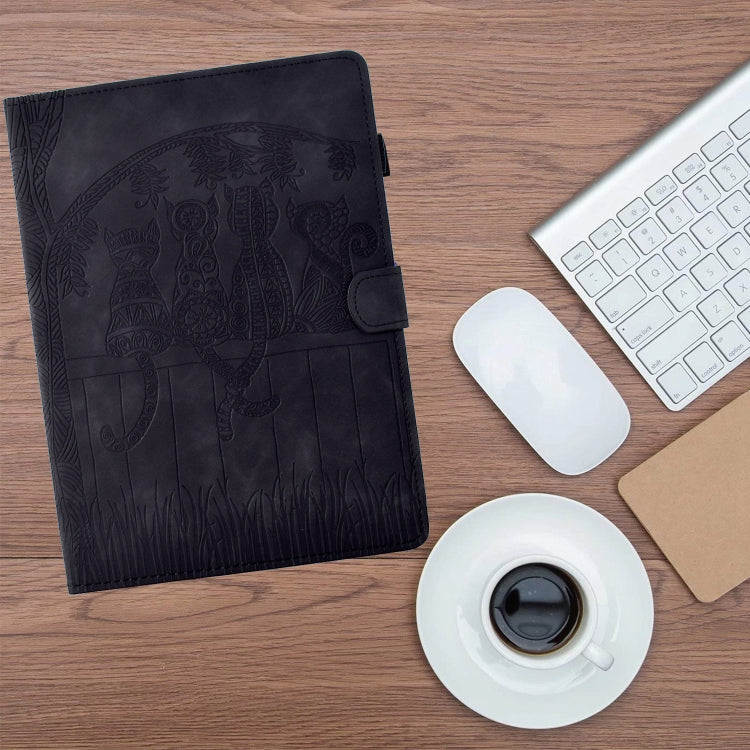 For iPad 2025 / 2022 Cats Embossed Leather Smart Tablet Case(Black) - iPad 2025 / 2022 Cases by buy2fix | Online Shopping UK | buy2fix