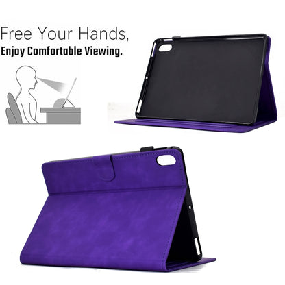 For iPad 2025 / 2022 Cats Embossed Leather Smart Tablet Case(Purple) - iPad 2025 / 2022 Cases by buy2fix | Online Shopping UK | buy2fix