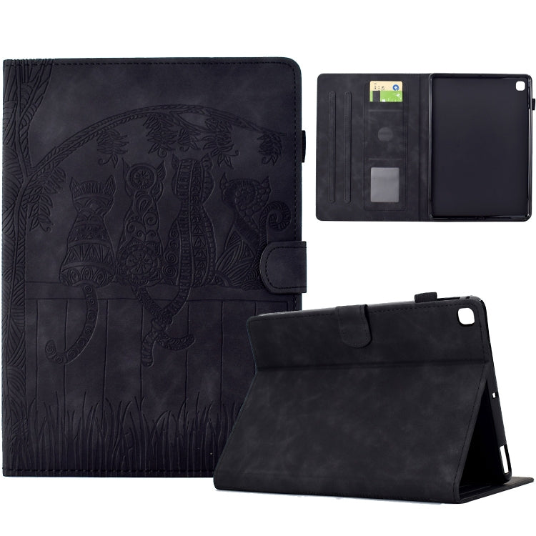 For iPad 10.2 2021 / 2020 / 10.5 2019 Cats Embossed Leather Smart Tablet Case(Black) - iPad 10.2 Cases by buy2fix | Online Shopping UK | buy2fix