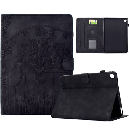 For iPad 10.2 2021 / 2020 / 10.5 2019 Cats Embossed Leather Smart Tablet Case(Black) - iPad 10.2 Cases by buy2fix | Online Shopping UK | buy2fix
