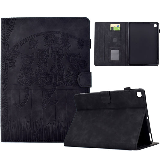 For iPad 10.2 2021 / 2020 / 10.5 2019 Cats Embossed Leather Smart Tablet Case(Black) - iPad 10.2 Cases by buy2fix | Online Shopping UK | buy2fix