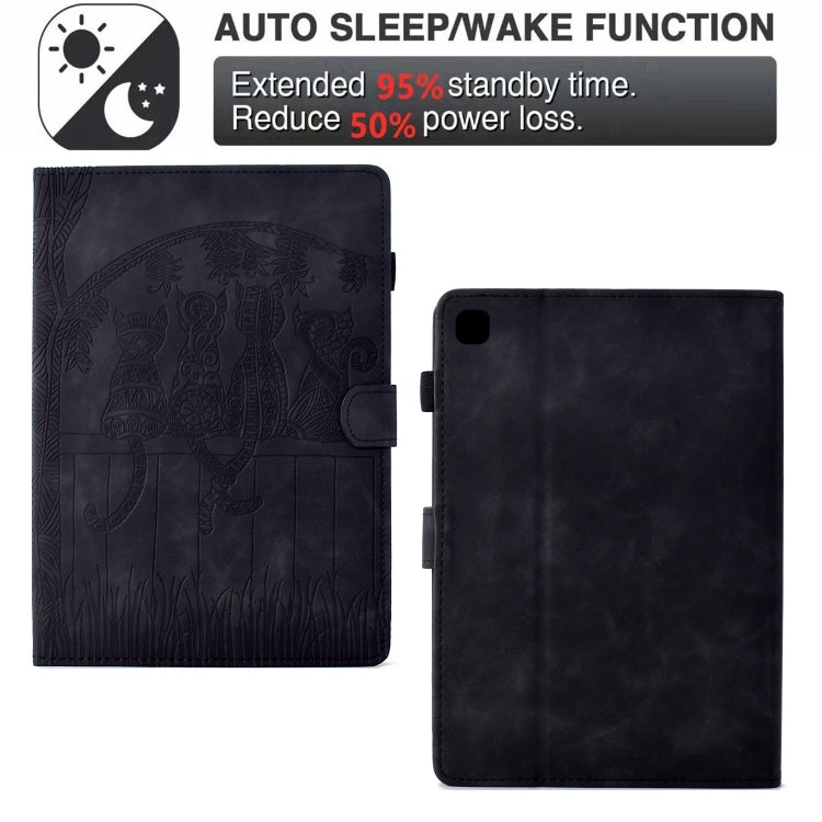 For iPad 10.2 2021 / 2020 / 10.5 2019 Cats Embossed Leather Smart Tablet Case(Black) - iPad 10.2 Cases by buy2fix | Online Shopping UK | buy2fix