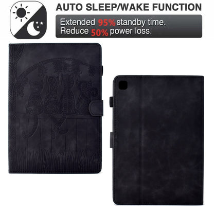 For iPad 10.2 2021 / 2020 / 10.5 2019 Cats Embossed Leather Smart Tablet Case(Black) - iPad 10.2 Cases by buy2fix | Online Shopping UK | buy2fix