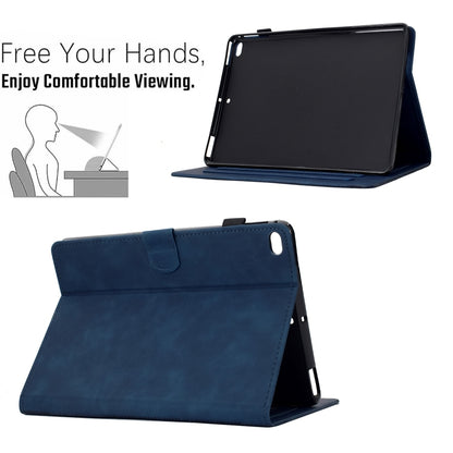 For iPad Pro 9.7 / 9.7 2018 / 2017 Cats Embossed Leather Smart Tablet Case(Dark Blue) - iPad 9.7 (2018) & (2017) Cases by buy2fix | Online Shopping UK | buy2fix