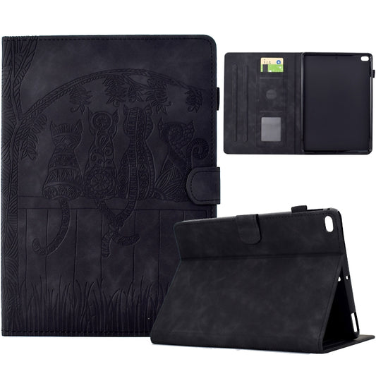 For iPad Pro 9.7 / 9.7 2018 / 2017 Cats Embossed Leather Smart Tablet Case(Black) - iPad 9.7 (2018) & (2017) Cases by buy2fix | Online Shopping UK | buy2fix