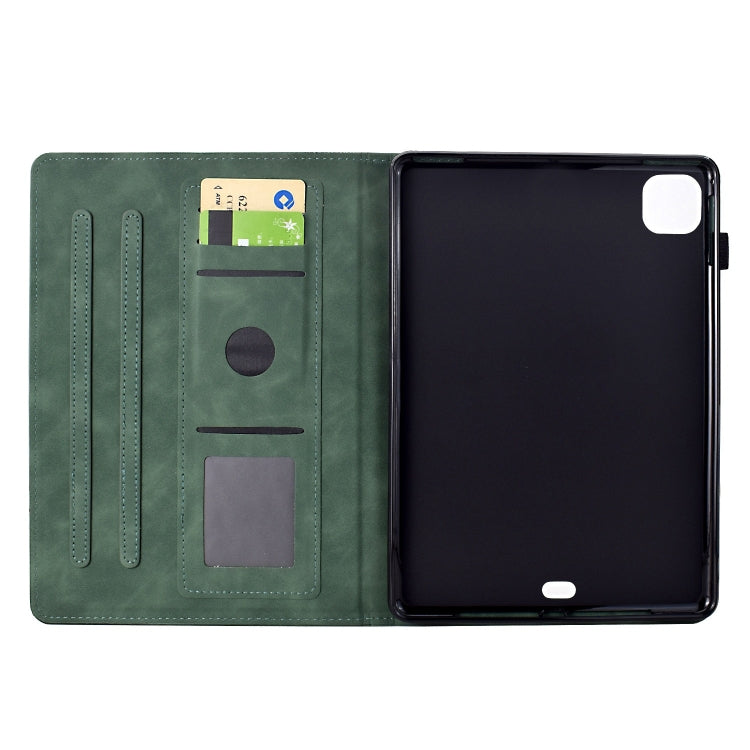 For iPad Air 11 2024 / Pro 11 2022 Cats Embossed Leather Smart Tablet Case(Green) - iPad Air 11 2024 Cases by buy2fix | Online Shopping UK | buy2fix