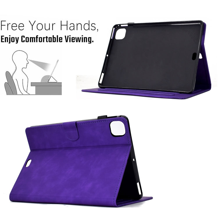 For iPad Air 11 2024 / Pro 11 2022 Cats Embossed Leather Smart Tablet Case(Purple) - iPad Air 11 2024 Cases by buy2fix | Online Shopping UK | buy2fix