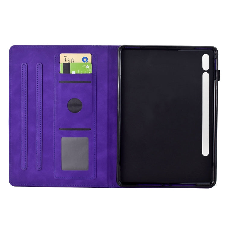 For Samsung Galaxy Tab S9 / S9 FE Cats Embossed Leather Smart Tablet Case(Purple) - Galaxy Tab S9 Cases by buy2fix | Online Shopping UK | buy2fix