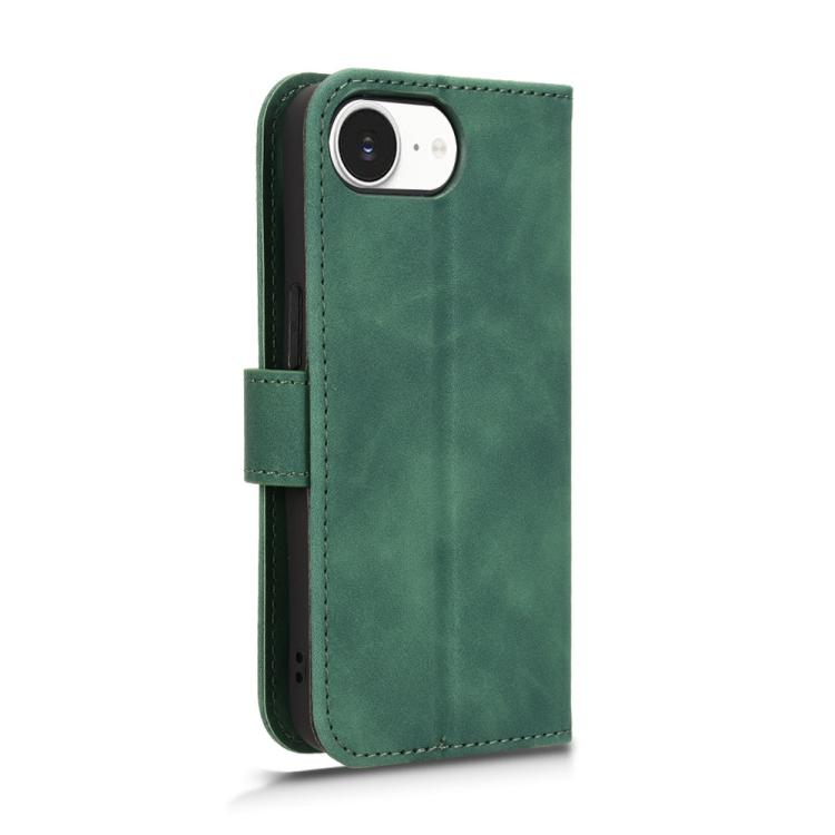 For iPhone 16e Skin Feel Magnetic Flip Leather Phone Case(Green) - iPhone 16e Cases by buy2fix | Online Shopping UK | buy2fix