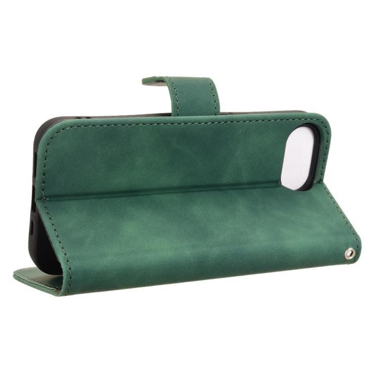 For iPhone 16e Skin Feel Magnetic Flip Leather Phone Case(Green) - iPhone 16e Cases by buy2fix | Online Shopping UK | buy2fix
