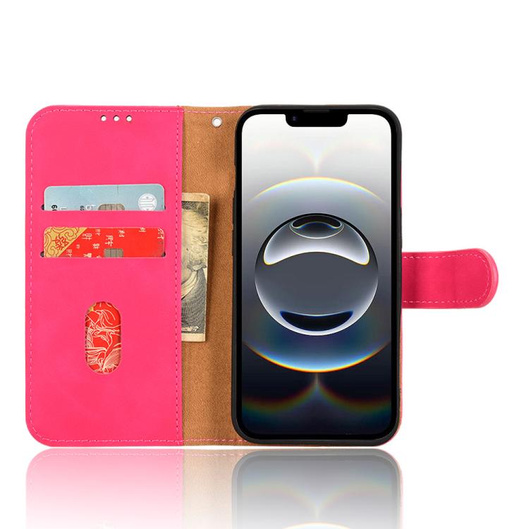For iPhone 16e Skin Feel Magnetic Flip Leather Phone Case(Rose Red) - iPhone 16e Cases by buy2fix | Online Shopping UK | buy2fix