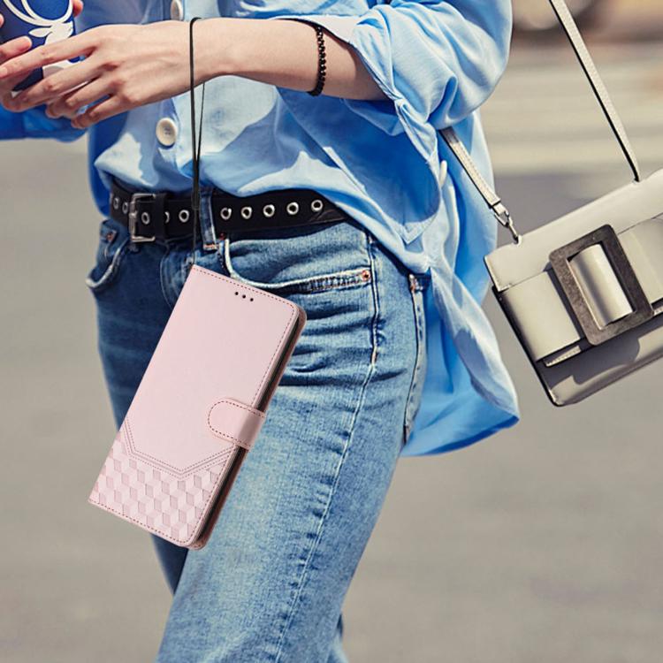 For iPhone Air Honeycomb Embossing RFID Leather Phone Case(Pink) - iPhone Air Cases by buy2fix | Online Shopping UK | buy2fix