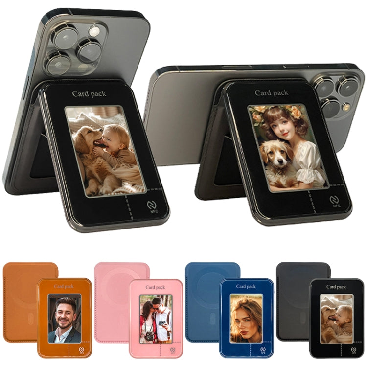 Smart Ink Screen MagSafe Magnetic DIY Wallet Card Holder Case(Brown) - Adhesive Card Holders by buy2fix | Online Shopping UK | buy2fix