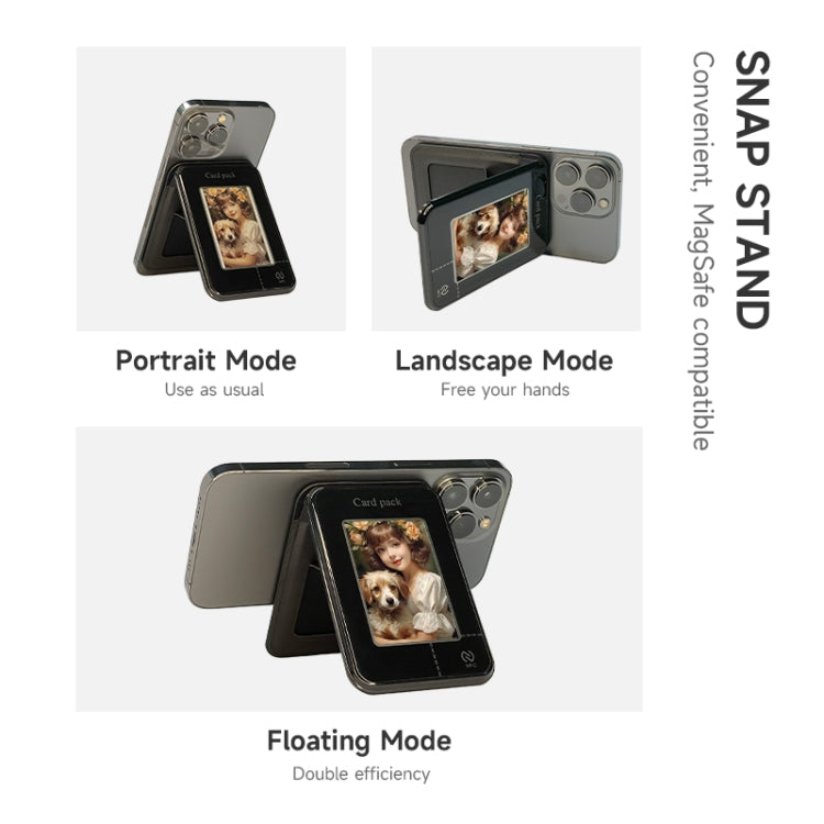 Smart Ink Screen MagSafe Magnetic DIY Wallet Card Holder Case(Brown) - Adhesive Card Holders by buy2fix | Online Shopping UK | buy2fix