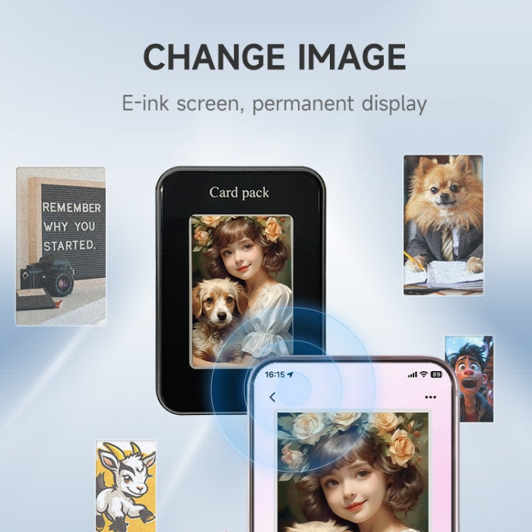 Smart Ink Screen MagSafe Magnetic DIY Wallet Card Holder Case(Brown) - Adhesive Card Holders by buy2fix | Online Shopping UK | buy2fix