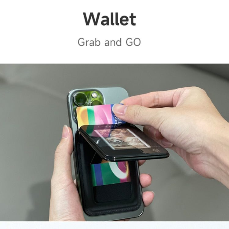 Smart Ink Screen MagSafe Magnetic DIY Wallet Card Holder Case(Brown) - Adhesive Card Holders by buy2fix | Online Shopping UK | buy2fix