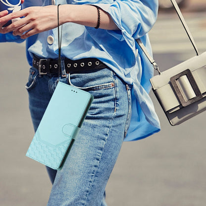 For Google Pixel 9 Pro XL Honeycomb Embossing RFID Leather Phone Case(Mint Green) by buy2fix