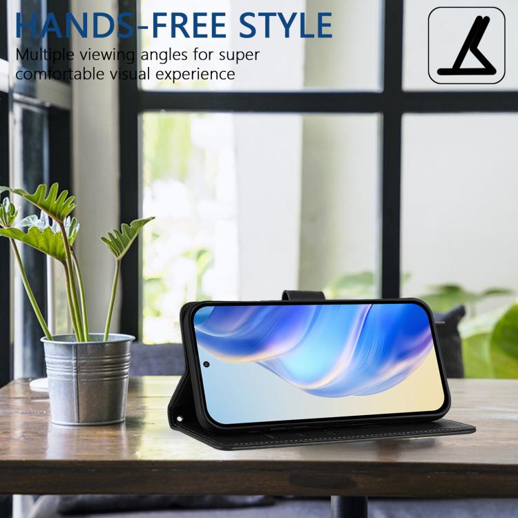 For Google Pixel 10 Pro XL 5G Global Honeycomb Embossing RFID Leather Phone Case(Black) - Google Cases by buy2fix | Online Shopping UK | buy2fix