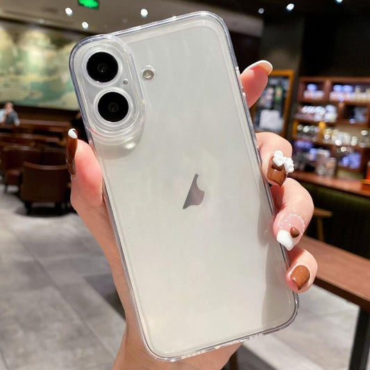 For iPhone 16 Plus Angel Eye Straight Edge Full Cover TPU Phone Case(Transparent) by buy2fix