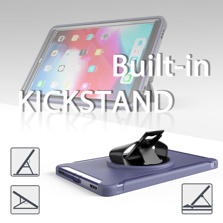 For Samsung Galaxy Tab A 10.1 (2019) T510 / T515 360 Degree Rotation PC+TPU Protective Cover with Holder & Hand Strap(Blue) - Tab A 10.1 (2019) T510 / T515 by buy2fix | Online Shopping UK | buy2fix