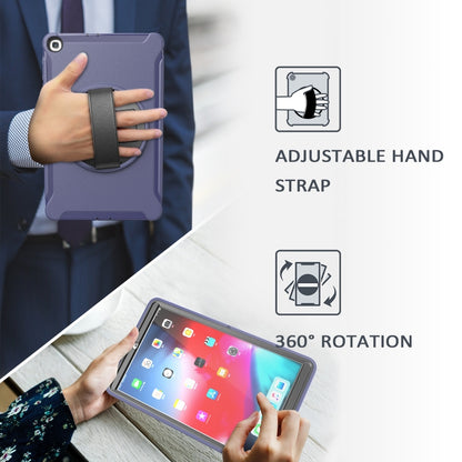 For Samsung Galaxy Tab A 10.1 (2019) T510 / T515 360 Degree Rotation PC+TPU Protective Cover with Holder & Hand Strap(Blue) - Tab A 10.1 (2019) T510 / T515 by buy2fix | Online Shopping UK | buy2fix