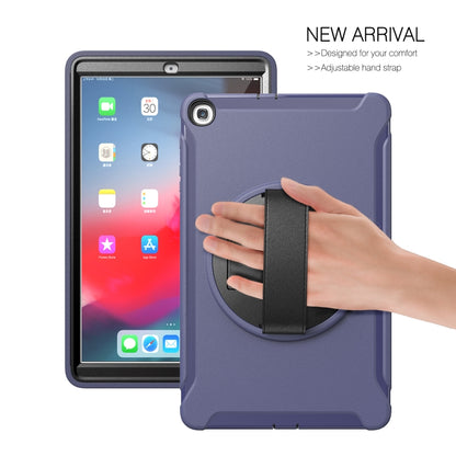For Samsung Galaxy Tab A 10.1 (2019) T510 / T515 360 Degree Rotation PC+TPU Protective Cover with Holder & Hand Strap(Blue) - Tab A 10.1 (2019) T510 / T515 by buy2fix | Online Shopping UK | buy2fix