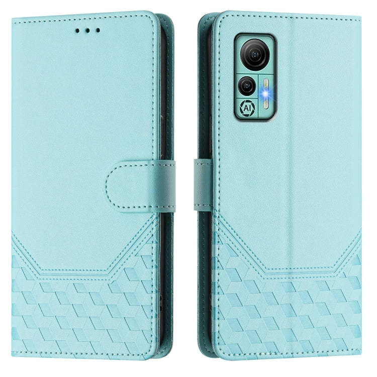 For Ulefone Note 14 Honeycomb Embossing RFID Leather Phone Case(Mint Green) by buy2fix