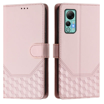 For Ulefone Note 14 Honeycomb Embossing RFID Leather Phone Case(Pink) by buy2fix