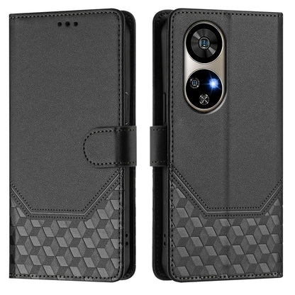 For Ulefone Note 17 Pro Honeycomb Embossing RFID Leather Phone Case(Black) by buy2fix