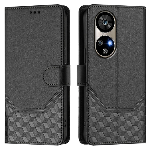 For Ulefone Note 17 Pro Honeycomb Embossing RFID Leather Phone Case(Black) by buy2fix