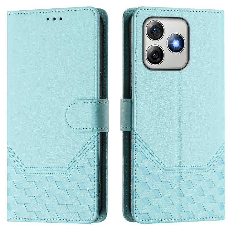 For Ulefone Note 18 Ultra Honeycomb Embossing RFID Leather Phone Case(Mint Green) by buy2fix