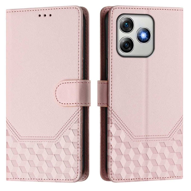 For Ulefone Note 18 Ultra Honeycomb Embossing RFID Leather Phone Case(Pink) by buy2fix