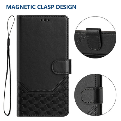 For Sony Xperia 1 VI 2024 Honeycomb Embossing RFID Leather Phone Case(Black) - Sony Cases by buy2fix | Online Shopping UK | buy2fix