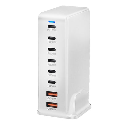 YMX-986 286W 6Type-C, 3USB 8-Ports Desktop Fast Charger, Plug Type:US Plug(White) - Multifunction Charger by buy2fix | Online Shopping UK | buy2fix