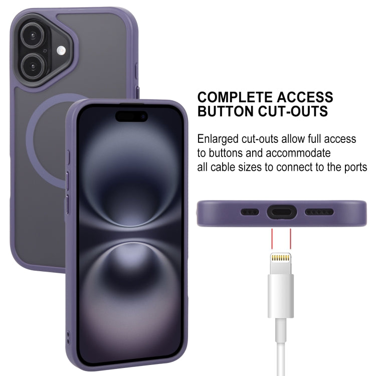 For iPhone 16 GEBEI Skin Feel MagSafe Magnetic Phone Case(Purple) - iPhone 16 Cases by GEBEI | Online Shopping UK | buy2fix