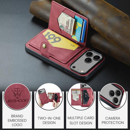 For iPhone 17 Pro Max JEEHOOD J01 Retro Magnetic Detachable Wallet Phone Case(Red) - iPhone 17 Pro Max Cases by JEEHOOD | Online Shopping UK | buy2fix