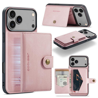 For iPhone 17 Pro Max JEEHOOD J01 Retro Magnetic Detachable Wallet Phone Case(Pink) - iPhone 17 Pro Max Cases by JEEHOOD | Online Shopping UK | buy2fix