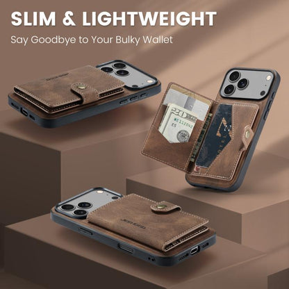 For iPhone 17 Pro JEEHOOD J01 Retro Magnetic Detachable Wallet Phone Case(Brown) - iPhone 17 Pro Cases by JEEHOOD | Online Shopping UK | buy2fix